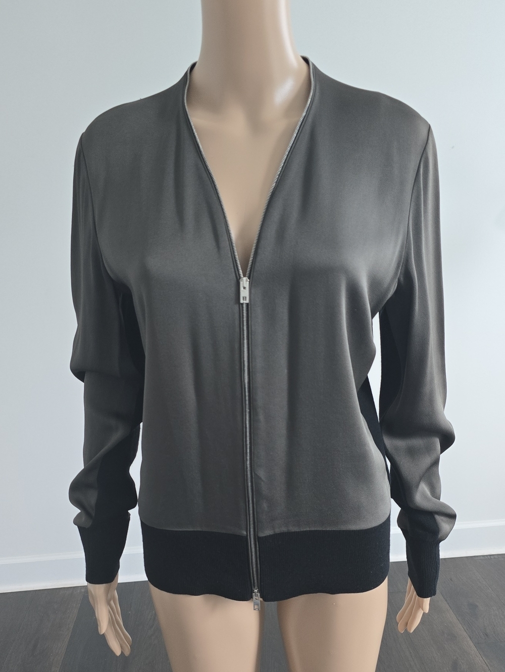 rag & bone Olive Green Zip-Front Bomber Jacket